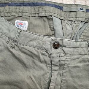 Faherty Chino Casual‎ Comfort All Day Shorts Cotton Blend Men 36 Green 9" *Read*